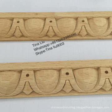 CNC Excellent Steam Beech Carved Wood Decorative Mouldings